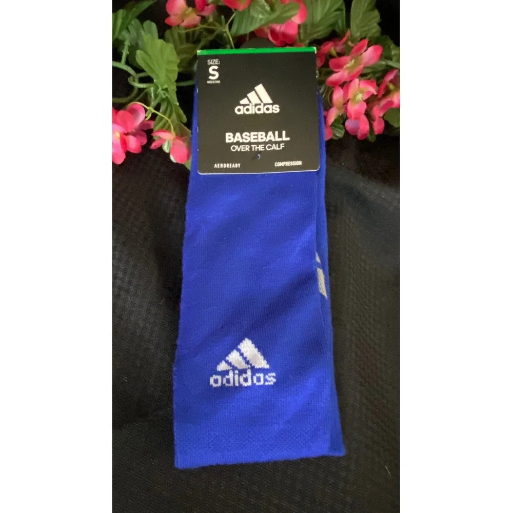 Adidas Baseball Over the Calf Socks Royal Blue Aeroready Compression Size S New